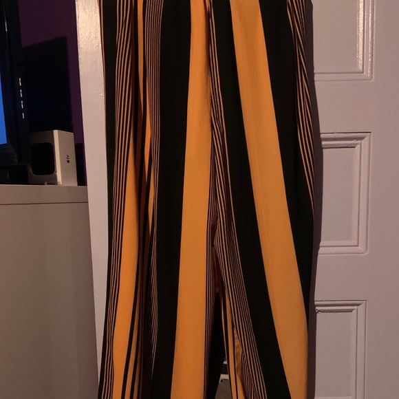 Black and Yellow striped plus size wide cuff pant - Picture 3 of 5
